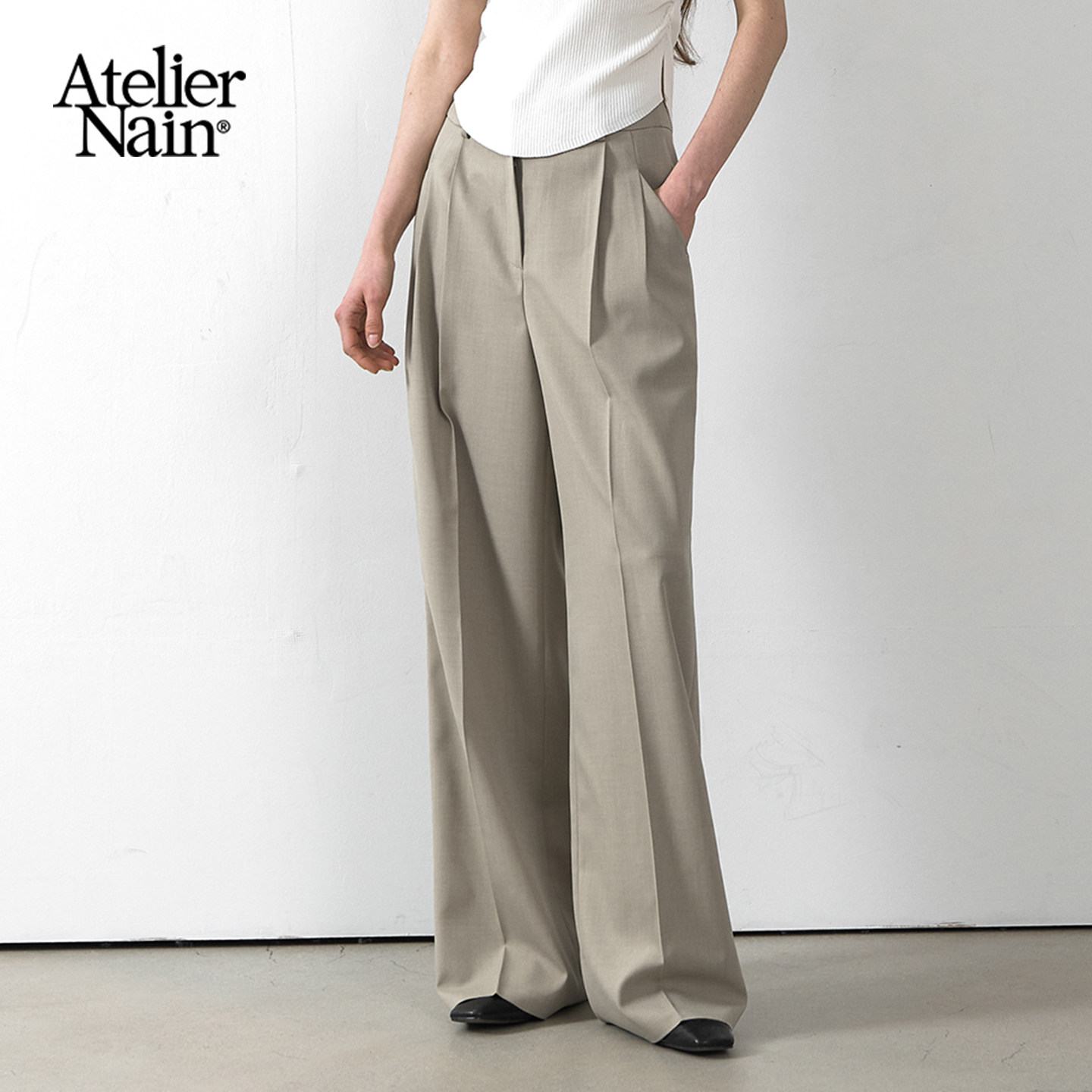 Atelier Nain2025年夏季新款西装裤韩版通勤宽松时尚老钱风长裤女