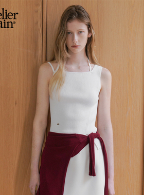 Atelier Nain2025年夏季新款开叉吊带背心女修身百搭设计无袖上衣