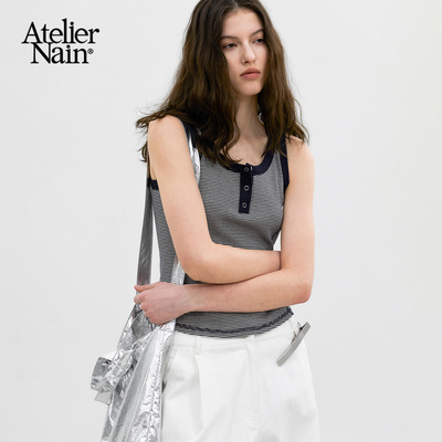 Atelier Nain2026年夏季新款条纹吊带背心女外穿修身显瘦无袖上衣