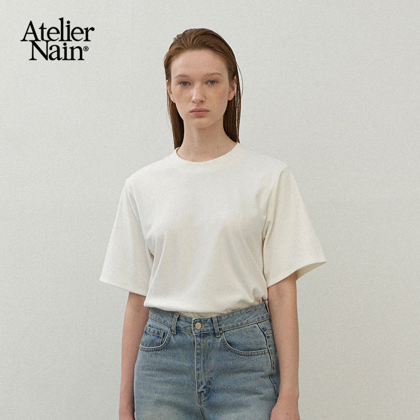 Atelier Nain2025年秋冬新款短袖T恤女圆领宽松休闲百搭上衣女