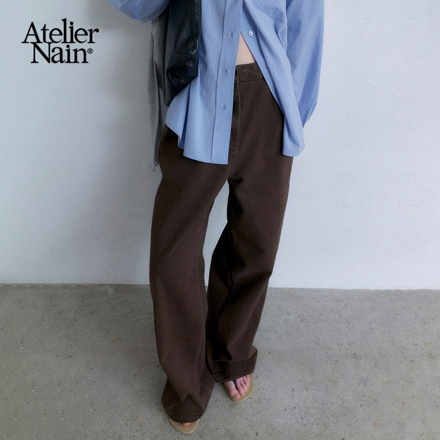 Atelier Nain2026年秋季新款复古风宽松直筒休闲裤女百搭牛仔裤