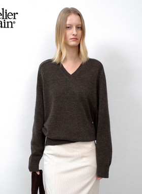 Atelier Nain2025年秋冬新款V领毛衣时尚百搭气质针织衫上衣女