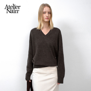 百搭气质针织衫 V领毛衣时尚 上衣女 Nain2025年秋冬新款 Atelier