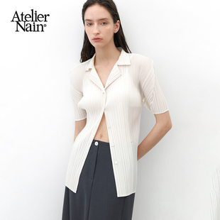 一枝南南同款 衬衫 Atelier 短袖 百搭高级感上衣 Nain2025年新款