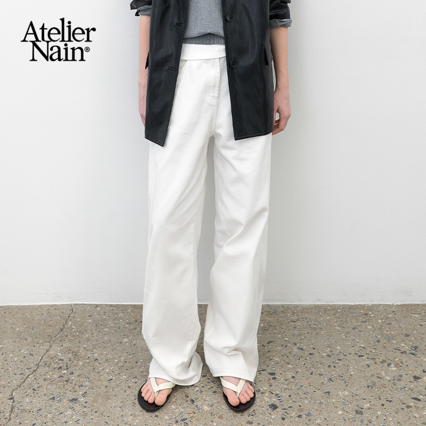 Atelier Nain2026年春季新款牛仔裤时尚简约休闲风长裤女直筒裤子