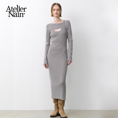 时尚韩版简约百搭镂空小众连衣裙