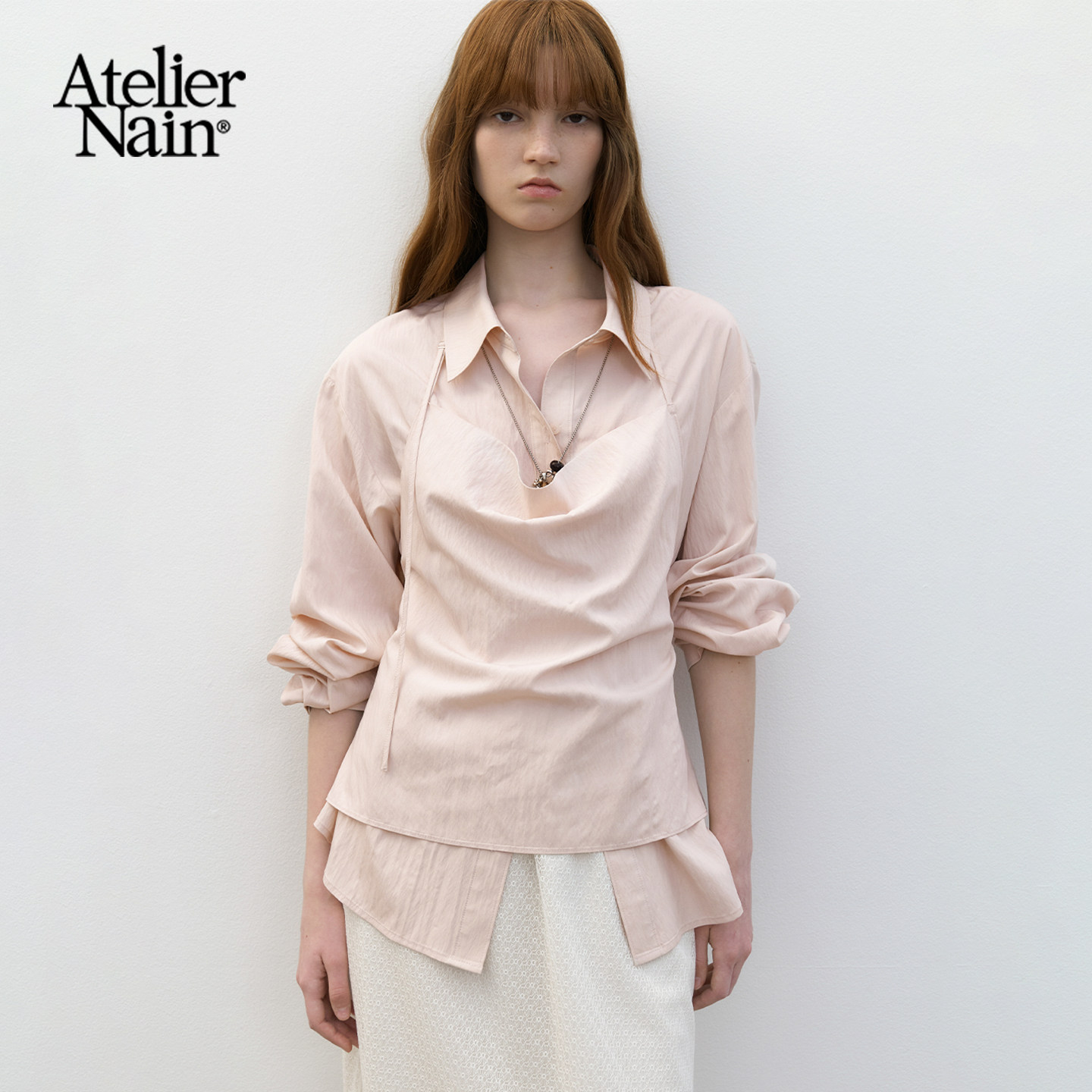Atelier Nain2026年春季新款叠穿衬衫两件女通勤风小众设计感上衣