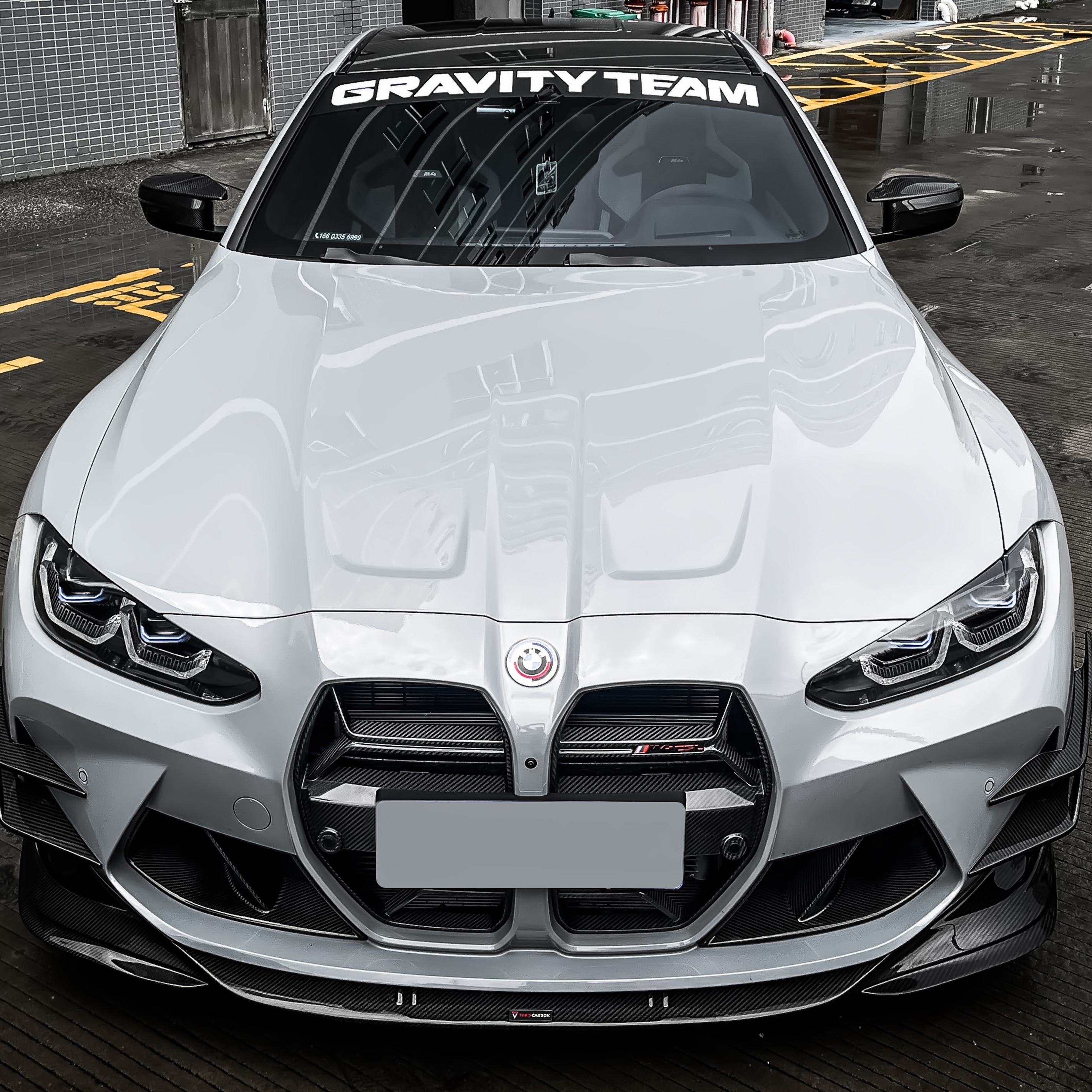 宝马新M3M4改装干碳纤维前唇套件