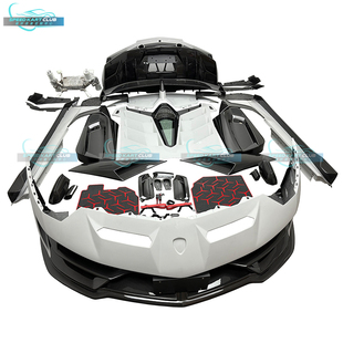 干碳纤维前杠后杠侧裙尾翼排气包围 SVJ款 兰博基尼大牛LP700 4改装