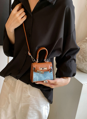 精致mini爆款小包包女2024新款高级质感单肩小方包斜挎手拎凯莉包