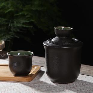 古风酒壶道具仿古温酒套装二两半斤陶瓷壶家用暖酒白酒杯拍摄空瓶