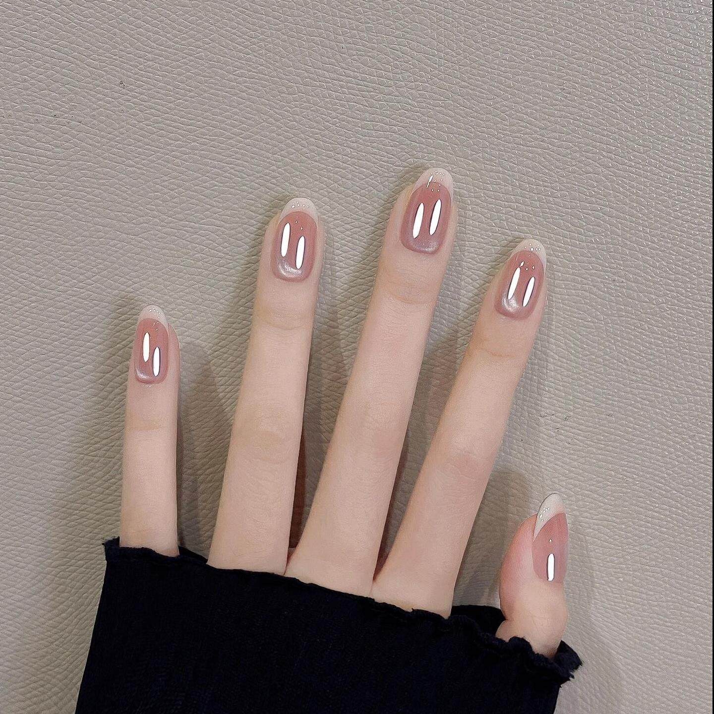 【桃之夭夭】纯手工穿戴甲冰透裸色腮红法式猫眼美甲温柔显白可拆,彩妆/香水/美妆工具,穿戴甲/甲片,淘宝优惠券,粉丝福利购,淘宝优惠卷