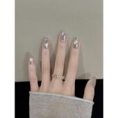 白陶瓷 海莉白月光玻璃珠猫眼手工穿戴甲气质显白美甲日常可拆