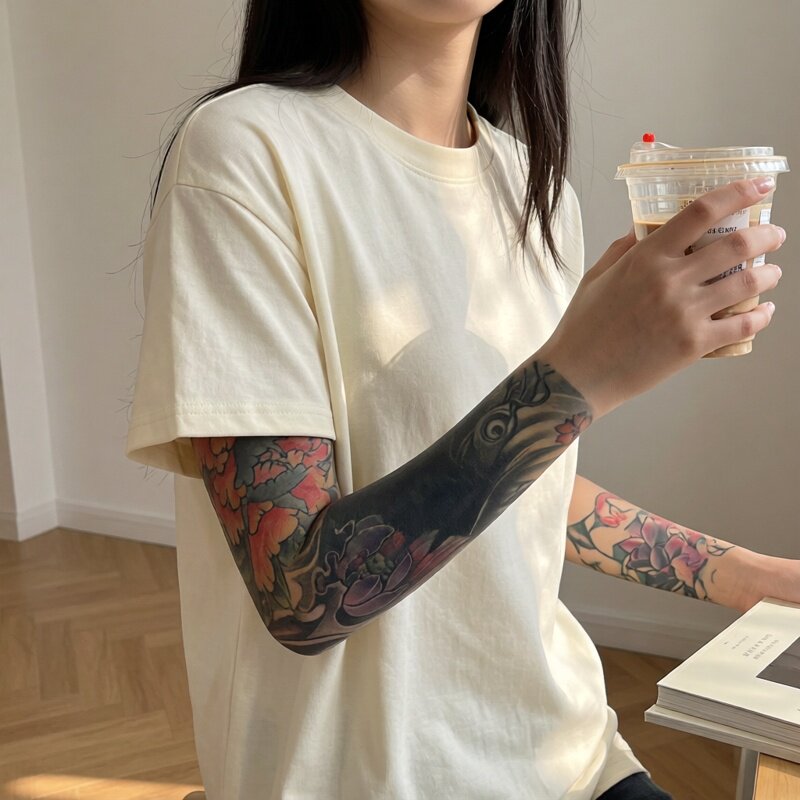 纹身袖套男女花臂冰丝手臂套袖夏季薄款户外骑行遮阳冰爽袖套护臂