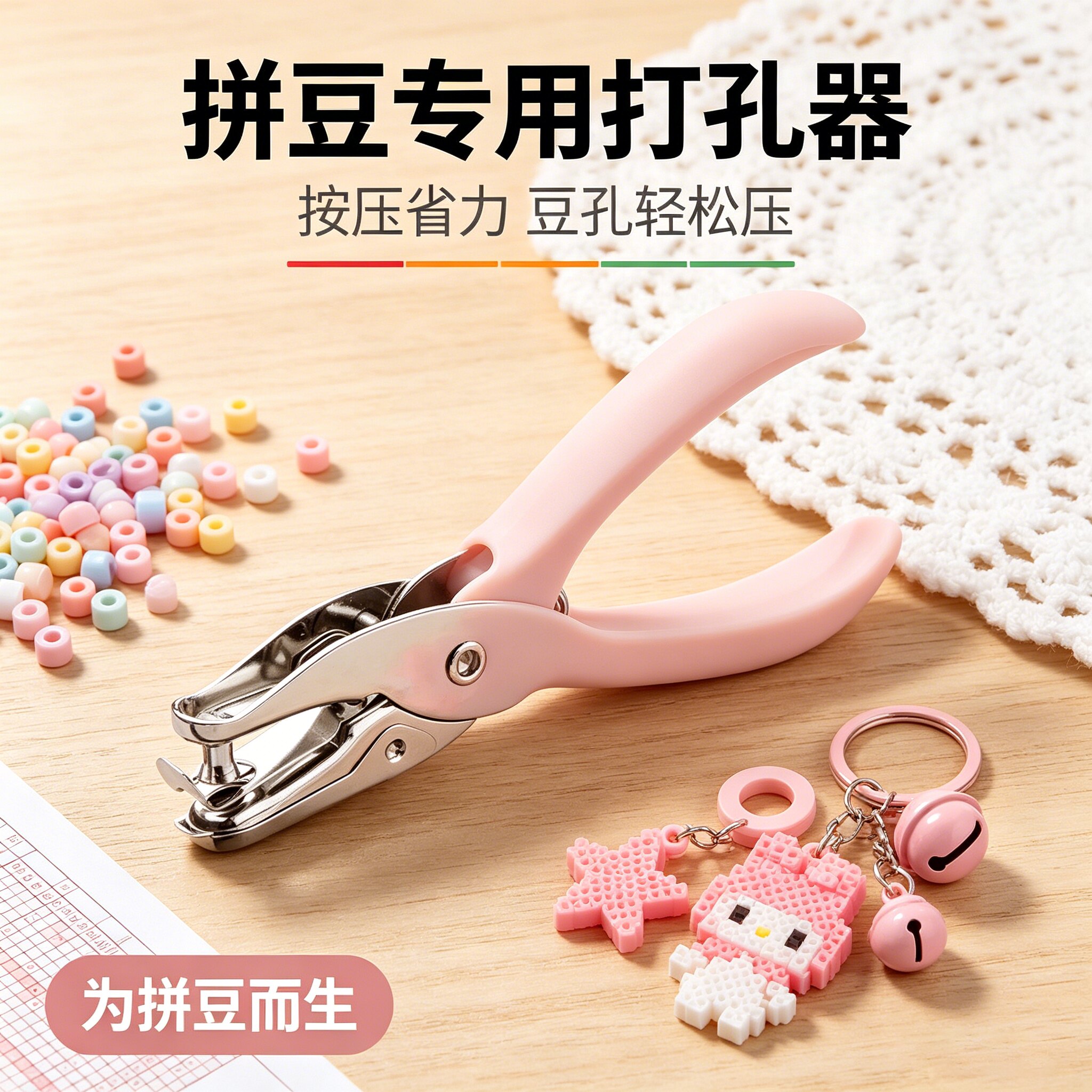 拼豆DIY钥匙扣打孔机3/6mm