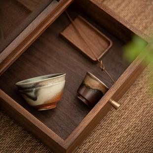 复古主人杯家用功夫茶具茶杯单杯 柴烧釉茶杯窑变陶瓷品茗杯日式