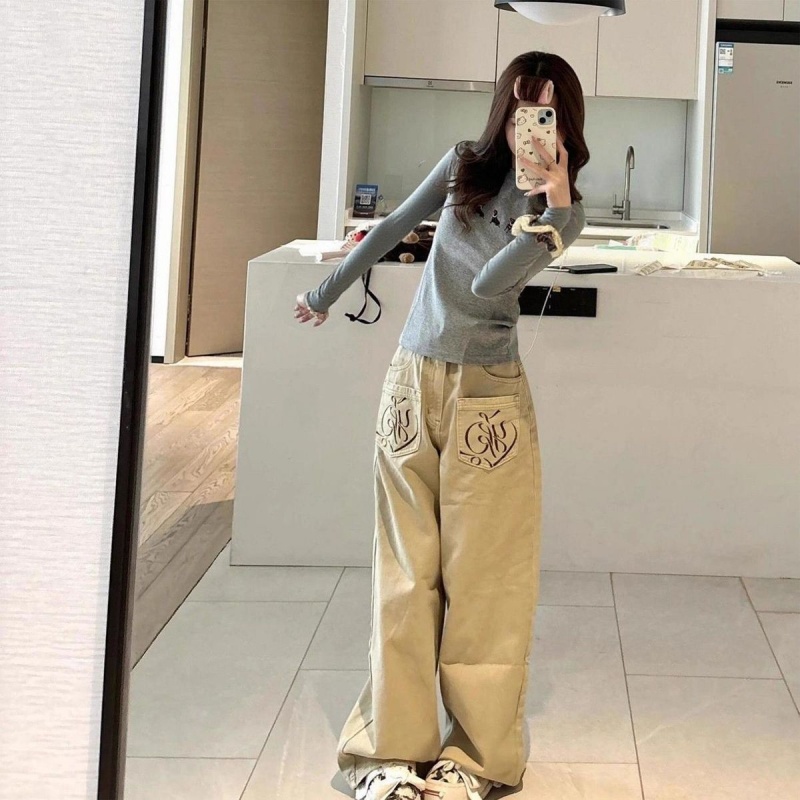 美式辣妹高腰牛仔裤女冬季新款潮