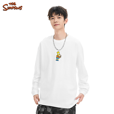 THE SIMPSONS辛普森一家2025秋季新款长袖T恤宽松慵懒感情侣百搭