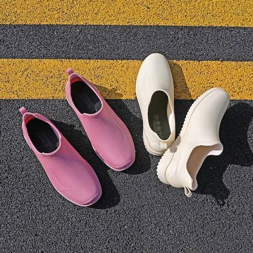 女士新款低筒防水鞋夏季女士软底防滑水鞋厚底耐磨雨鞋平底防水鞋