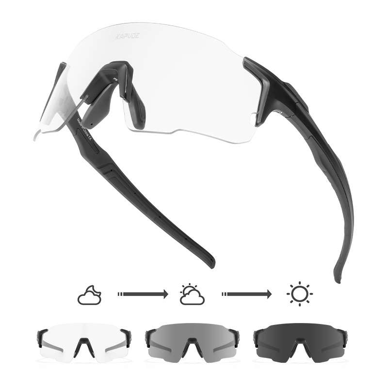 kapvoe新款变色骑行眼镜科技感外观运动户外眼镜防炫光防风护目镜