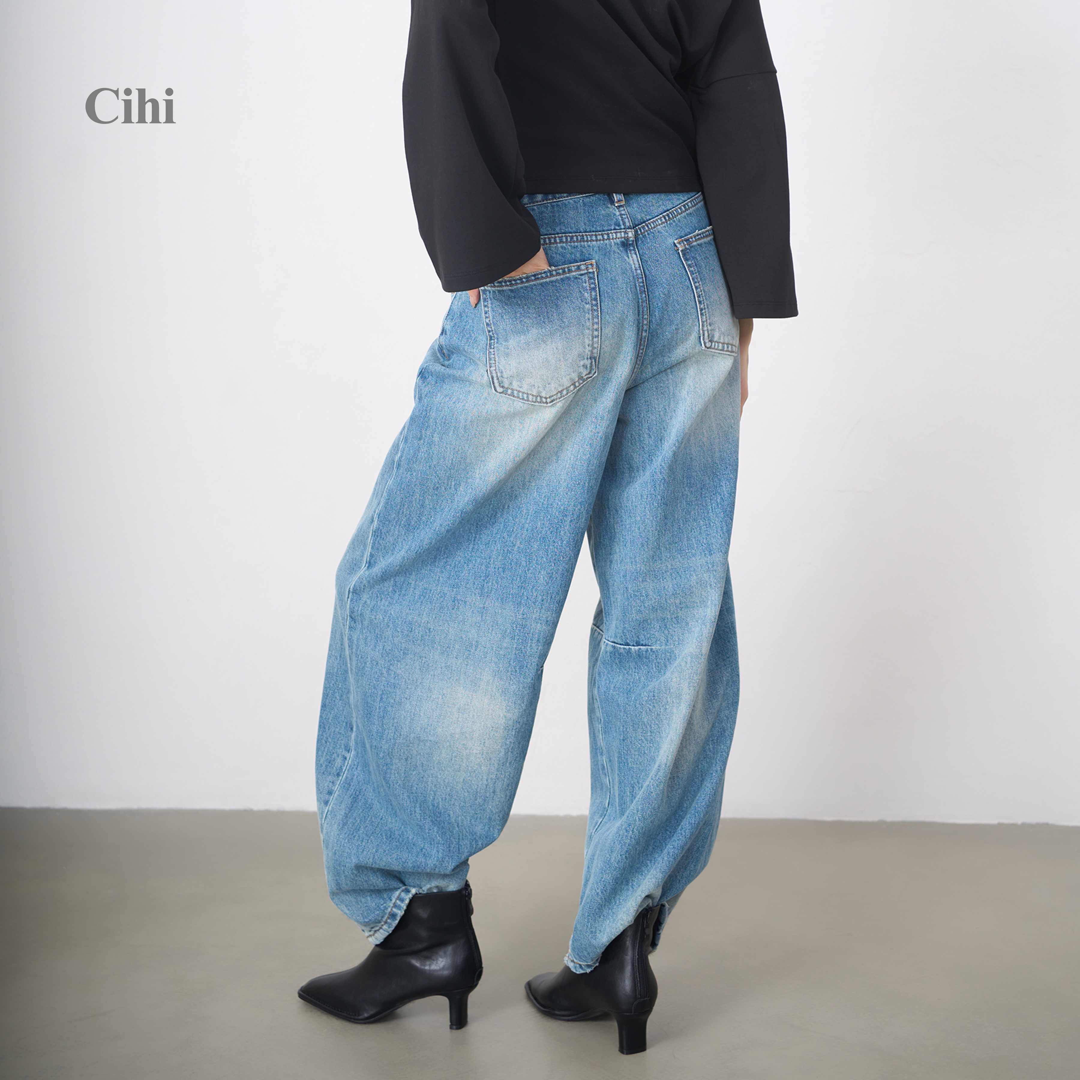 Cihi英伦气质方头瘦瘦短靴