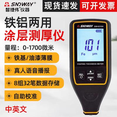 SNDWAY涂层测厚仪SW6310A汽车漆面检测漆膜仪镀锌层厚度计