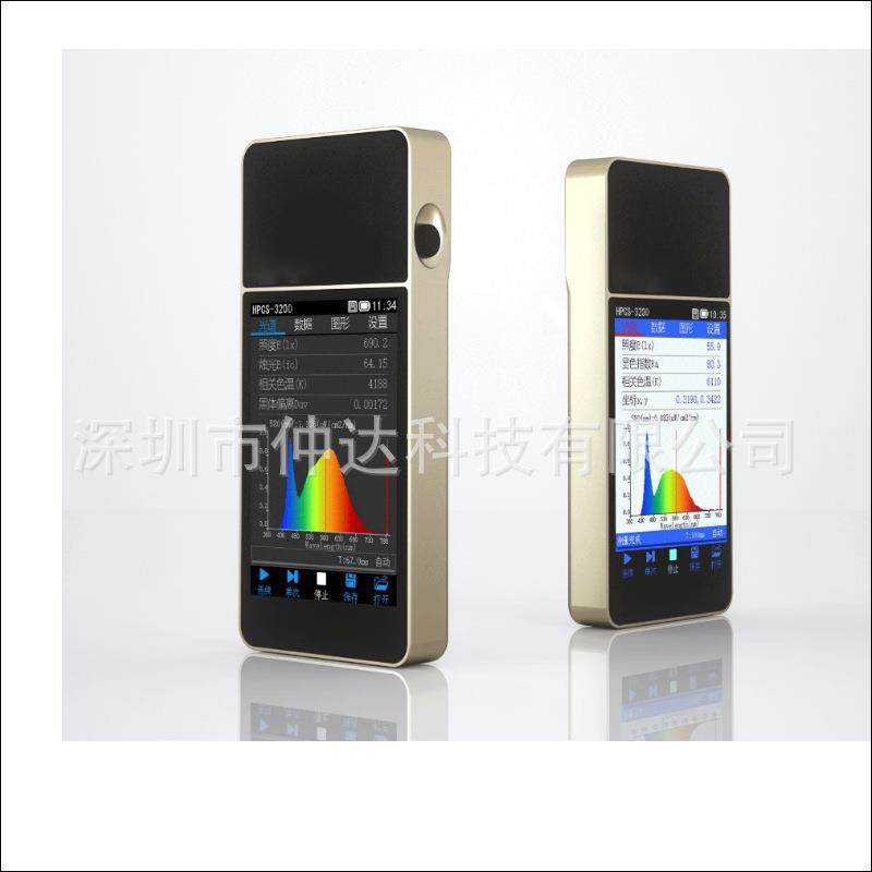 仲达光谱彩色照度计色温仪手持LED灯具显指RA测试色温照度计
