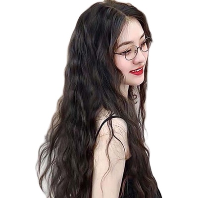 假发女长发时尚网红中分刘海羊毛卷长卷发自然蓬松玉米烫全头套式