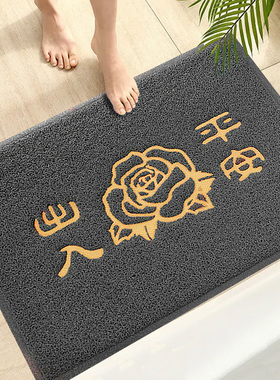 门口地垫入户门家用进门脚垫门垫丝圈地垫出入平安地毯大门口灰色