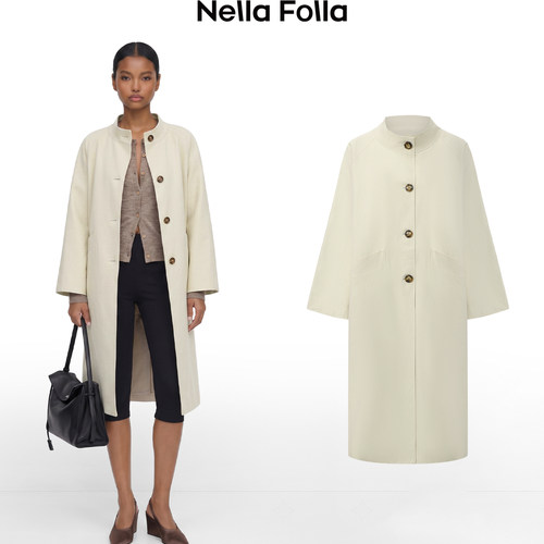 NellaFolla极简立领女风衣