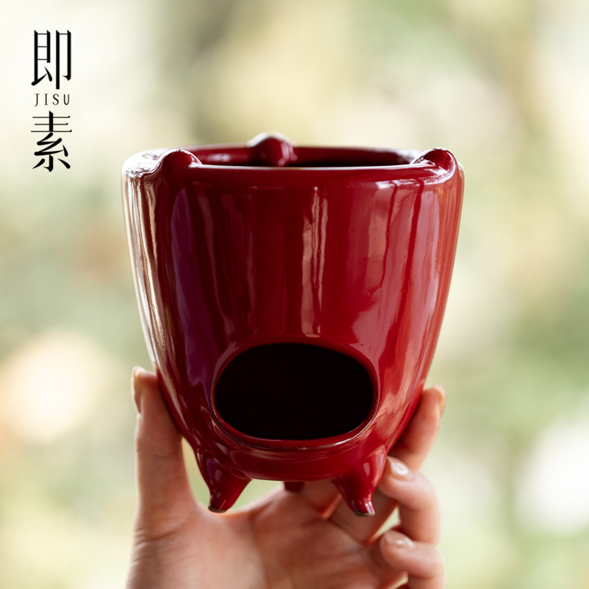 即素 赭梦红朱三足小风炉日式粗陶手工酒精灯炉子围炉煮茶烧水炉图片