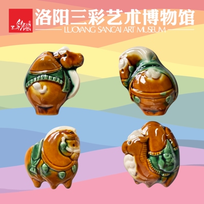 洛阳三彩马立体冰箱贴拍马屁