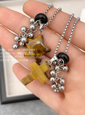 捧猫家~复古长款金属链条项链