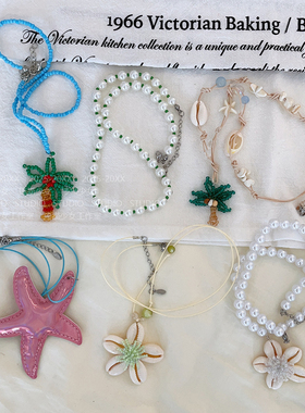 捧猫家~海洋风海星珍珠项链