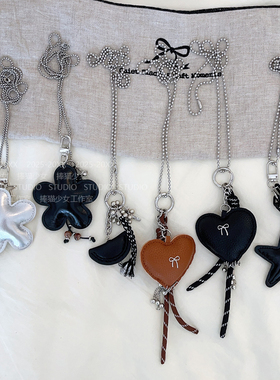 捧猫家~皮质多元素长款项链