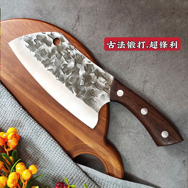 锻打菜刀家用手工锻打老式切片刀