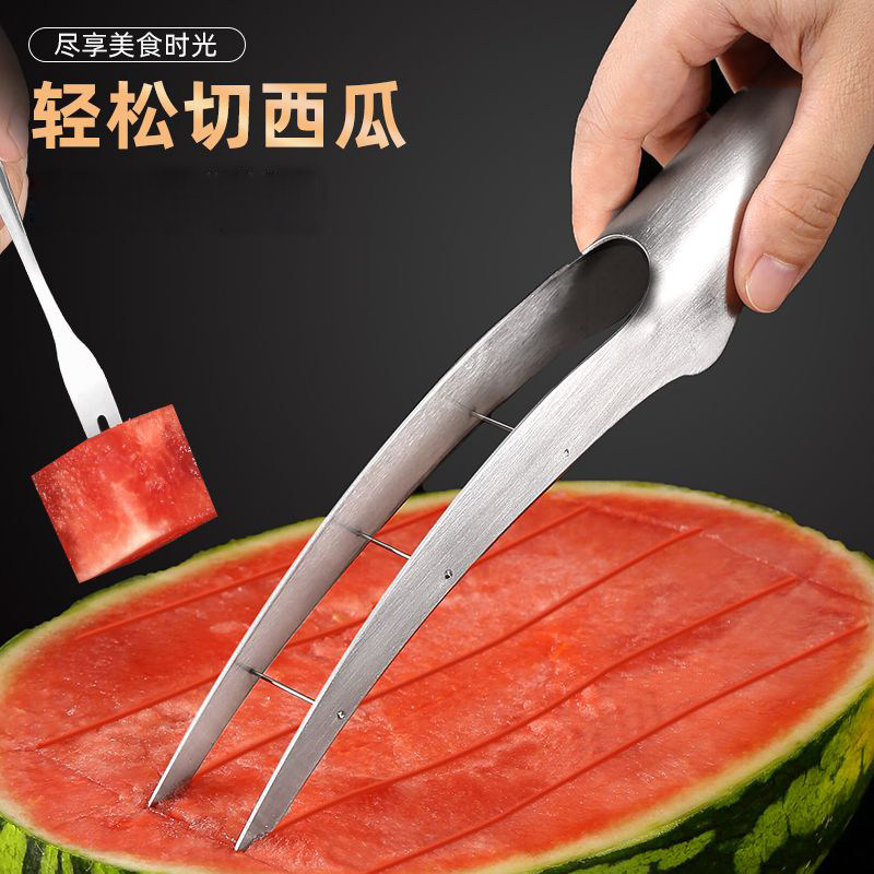 切西瓜分割神器不锈钢商用多功能取水果肉挖开切丁吃瓜方块工具
