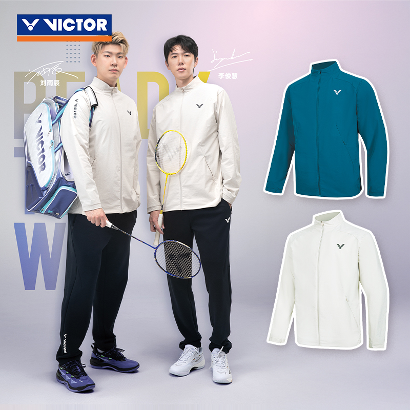 威克多VICTOR胜利羽毛球服春秋男女款大赛系列梭织运动外套55600