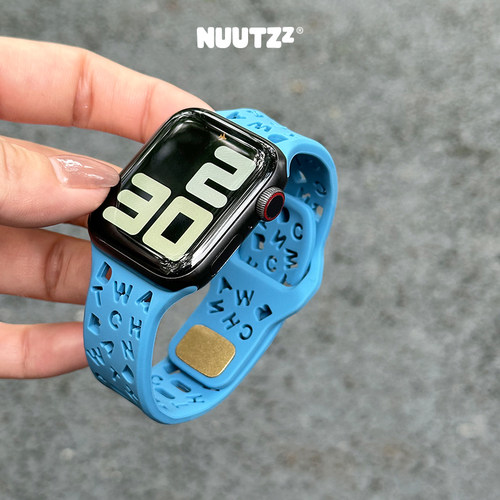 Nuutzz适用苹果手表硅胶表带透气