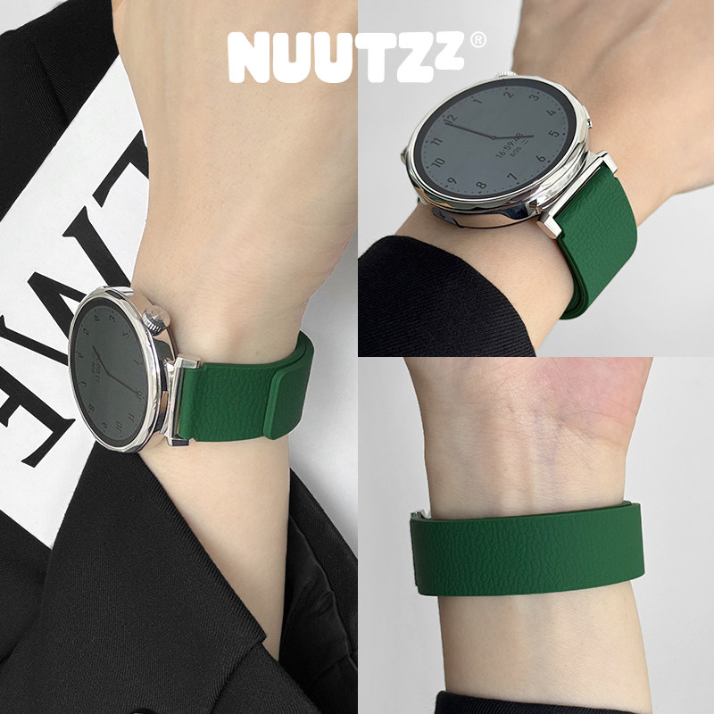 新款适用华为GT6手表GT5气质Watch5荔枝纹硅胶磁吸表带GT3pro女款夏天华为Fit3/FIT4高级GT4荣耀magic2腕带