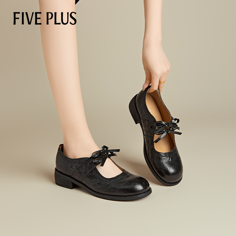 FIVEPLUS头层羊皮玛丽珍鞋