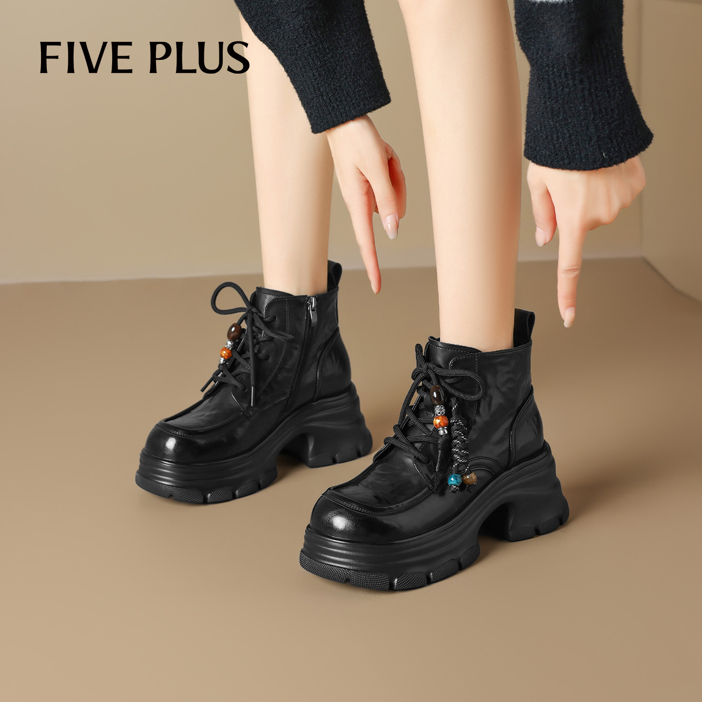 FIVEPLUS厚底马丁靴女