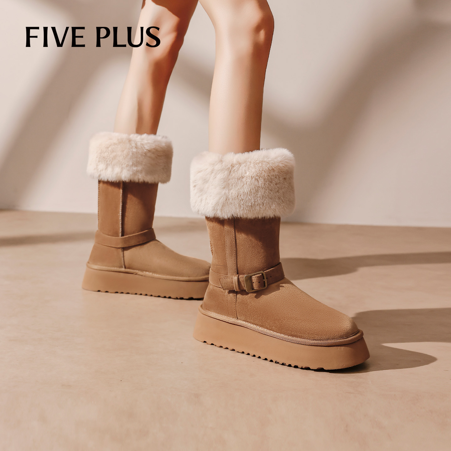 FIVEPLUS高筒雪地靴女