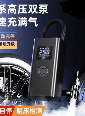 便携式迷你自行电动轮胎打气筒气泵手持车载充电两用车载充气泵