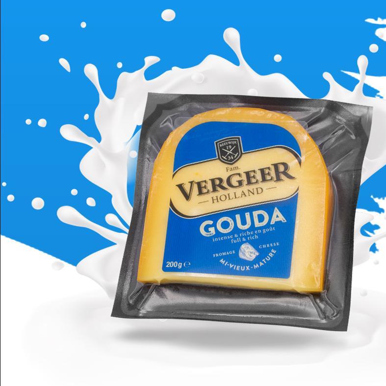 荷兰原装进口VERGEER发酵成熟高达奶酪200g原制黄波即食烘焙干酪