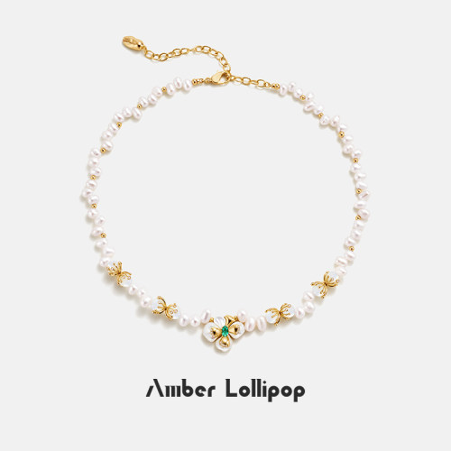 Amber Lollipop珍珠项链轻奢小众颈链2026新款配饰生日礼物