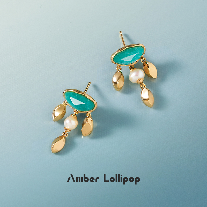 天河石流苏耳环2025新款爆款