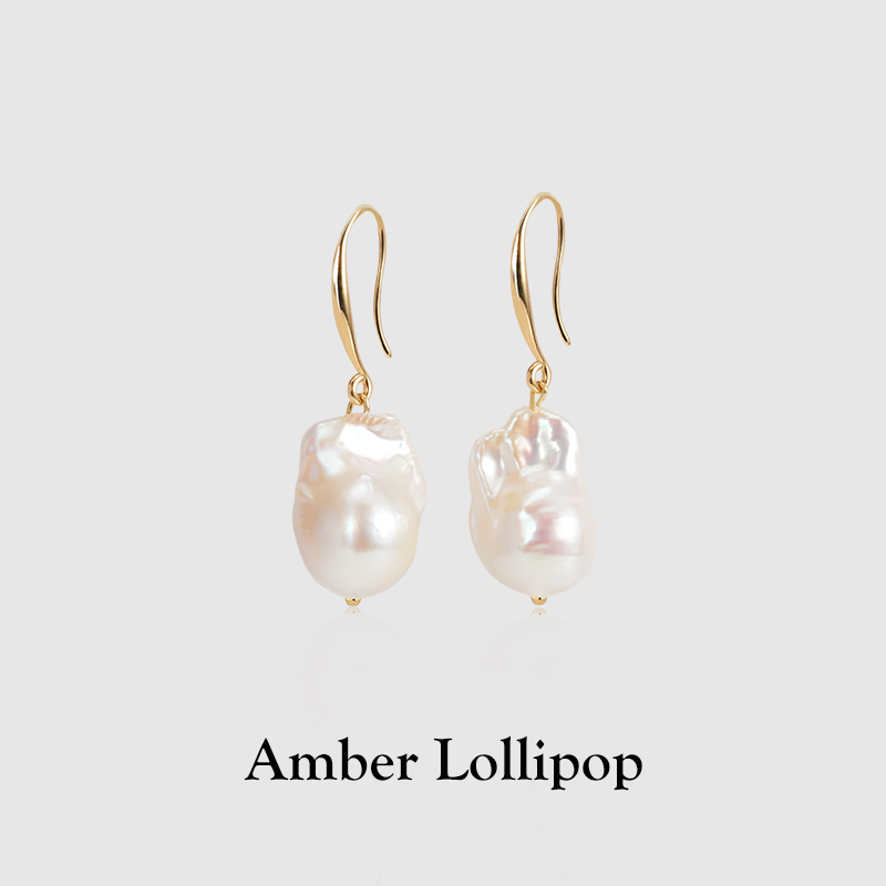 AmberLollipop巴洛克珍珠耳环女