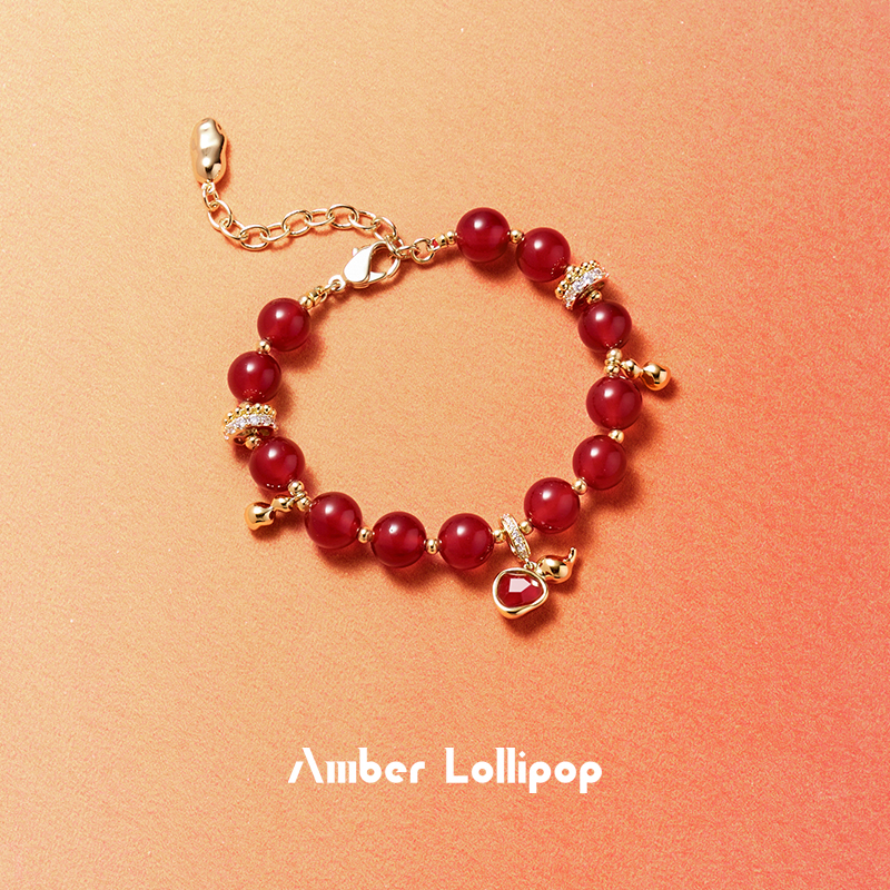 AmberLollipop红玛瑙宝石手链女