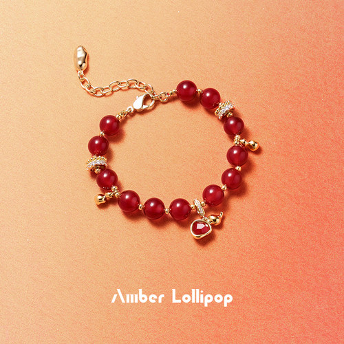 AmberLollipop红玛瑙宝石手链女